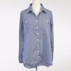 Lilly Pulitzer Blue Gingham Button Down Cotton Shirt Size Medium